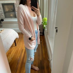 J.Crew Factory light pink open cardigan
